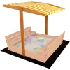 Baldakimas vaikų medinei smėlio dėžei Baby Mix 120x120 cm geltonas ir baltas