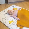 Bambuko megzta antklodė NEW BABY 100x80 cm garstyčių spalvos