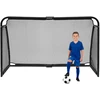 Bauerkraft Dideli metaliniai futbolo vartai su treniruočių tinklu futbolo žaidimams 300x200x90 cm juodi