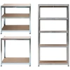 Bauerkraft Metalinė sandėlio lentyna 2in1, 5 lentynos, 150x75x30 cm