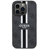 Guess telefono dėklas iPhone 14 Pro Max 6,7 GUHMP14XP4RPSK juodas hard telefono dėklas 4G Printed Stripes MagSafe