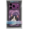 NIMMY dėklas BIG EYED CREAM CAT, skirtas IPHONE 18 Pro/17 Pro, purpurinis