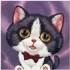 NIMMY dėklas BIG EYED CREAM CAT, skirtas IPHONE 18 Pro/17 Pro, purpurinis