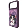 NIMMY dėklas BIG EYED CREAM CAT, skirtas IPHONE 18 Pro/17 Pro, purpurinis