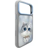 NIMMY dėklas BIG EYED Sidabrinis SHADED CAT skirtas IPHONE 18 Pro Max/17 Pro Max pilkas