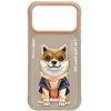 NIMMY dėklas GLASSES COOL DOG, skirtas IPHONE 18 Pro Max/17 Pro Max, smėlio spalvos