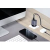 Telefono įkroviklis Forcell F-Energy GaN III 2 x USB C + USB A QC4.0 3,45A PD 70W SAM SFC2.0 su LCD ekranu VT-37 pilka