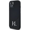 Dėklas Karl Lagerfeld Silicone Shadow Metal Initial MagSafe iPhone 15 juodos spalvos