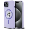Karl Lagerfeld KLHMP15SSCMKCRHU iPhone 15 6.1" violetinis kietas silikoninis dėklas su Karl&Choupette galvų žiedu