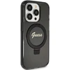 Dėklas GUESS GUHMP15XHRSGSK IPHONE 15 PRO MAX 6.7 "Juodas/Juodas HARDCASE RING STAND SCRIPT GLITTER MAGSAFE