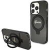 Dėklas GUESS GUHMP15XHRSGSK IPHONE 15 PRO MAX 6.7 "Juodas/Juodas HARDCASE RING STAND SCRIPT GLITTER MAGSAFE