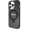 Dėklas GUESS GUHMP15XHRSGSK IPHONE 15 PRO MAX 6.7 "Juodas/Juodas HARDCASE RING STAND SCRIPT GLITTER MAGSAFE