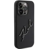 Karl Lagerfeld KLHCP15LSKSBMCK iPhone 15 Pro 6.1″ juodos spalvos kietas dėklas Silicone Karl Script