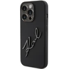 Karl Lagerfeld KLHCP15LSKSBMCK iPhone 15 Pro 6.1″ juodos spalvos kietas dėklas Silicone Karl Script