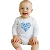 Kūdikių bodis su raštu New Baby Folk Pattern Mėlyna Heart