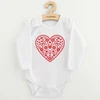 Kūdikių bodis su raštu New Baby Folk Pattern Raudona Heart