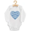 Kūdikių bodis su raštu New Baby Folk Pattern Mėlyna Heart