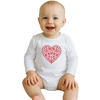 Kūdikių bodis su raštu New Baby Folk Pattern Raudona Heart