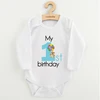 Kūdikių bodis su spaudiniu New Baby My first birthday mėlynas