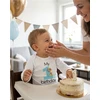 Kūdikių bodis su spaudiniu New Baby My first birthday mėlynas