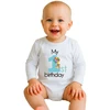 Kūdikių bodis su spaudiniu New Baby My first birthday mėlynas