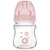 CANPOL 35/216 Easystart naujagimiui plačiai atidaromas buteliukas nuo dieglių 120 ml rožinės gėlės