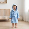 Kūdikių chalatas su gobtuvu New Baby mėlynas, iš kilpinio frotės