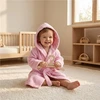 Kūdikių chalatas su gobtuvu New Baby rožinis