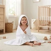Kūdikių kilpinis rankšluostis su gobtuvu New Baby 100x100 cm, baltas