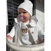 Kūdikių medvilninė kepurė New Baby Luxury balta, dydis 92/98