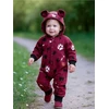 Kūdikių medvilninis kombinezonas su gobtuvu ir ausytėmis New Baby Paw tamsiai rožinis, dydis 80 (9-12 mėn.)