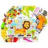 Kūrybinis mozaikinis zoologijos sodas lagamine, 198 detalių 3D dėlionė, kaladėlės, atsuktuvas, konstruktorius