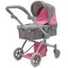 Lėlių vežimėlis 2in1 Baby Mix Sophie rožinis-pilkas