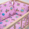 Medinė lėlių lovelė-lopšys su patalyne Baby Mix meškiukai