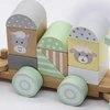 Dėlionė Medinis traukinys su kaladėlėmis Baby Mix