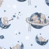 Medvilninė paklodė vežimėliui New Baby „Teddy Bear in Space“ 35x75 cm