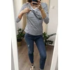 Nėščiųjų ir žindymo marškinėliai Milk Shirt milk & love baltomis ir mėlynomis juostelėmis, dydis S