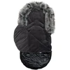 New Baby Luxury pūkuotas žieminis miegmaišis juodos spalvos su kailiu