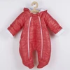 New Baby Pumi raudonųjų aviečių žieminis kombinezonas kūdikiams su gobtuvu ir ausytėmis, dydis 56 (0-3 mėn.)