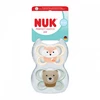 NUK MommyFeel čiulptukas Perfect Match Air FOX/BEAR 0-2 mėn., 2 vnt. dėžutėje