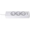 Oem rozetė su 3 lizdais, maks. 3680W, 1xUSB A, 2x type C 25W jungtys su 1,5 m maitinimo laidu E59 balta