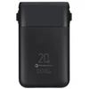 FORCELL F-ENERGY F10K6 daugiafunkcis nešiojamas įkroviklis su įmontuotais C tipo ir „Lightning“ laidais PD QC3.0 3A 22,5W 10000 mAh juodas
