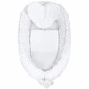 Prabangus New Baby Minky Heart baltas lizdelis su pagalve ir antklode