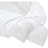 Prabangus New Baby Minky Heart baltas lizdelis su pagalve ir antklode