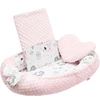 Prabangus New Baby Minky Rožinė lizdelis su pagalve ir antklode