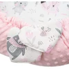 Prabangus New Baby Minky Rožinė lizdelis su pagalve ir antklode