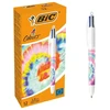 Rašikliai BIC 4 spalvų dekoruoti mėlyni 12 vnt