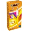 Rašiklis BIC 4 spalvų geltonu korpusu 12 vnt