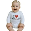 Spausdintas bodis New Baby I Love Mum and Dad, dydis 56 (0-3 mėn.)