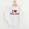 Spausdintas bodis New Baby I Love Mum and Dad, dydis 56 (0-3 mėn.)